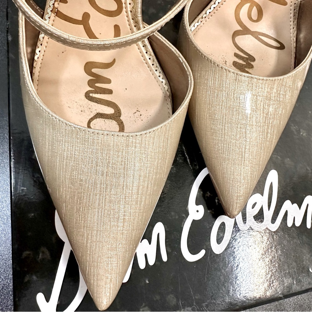 Champagne Patent Pumps